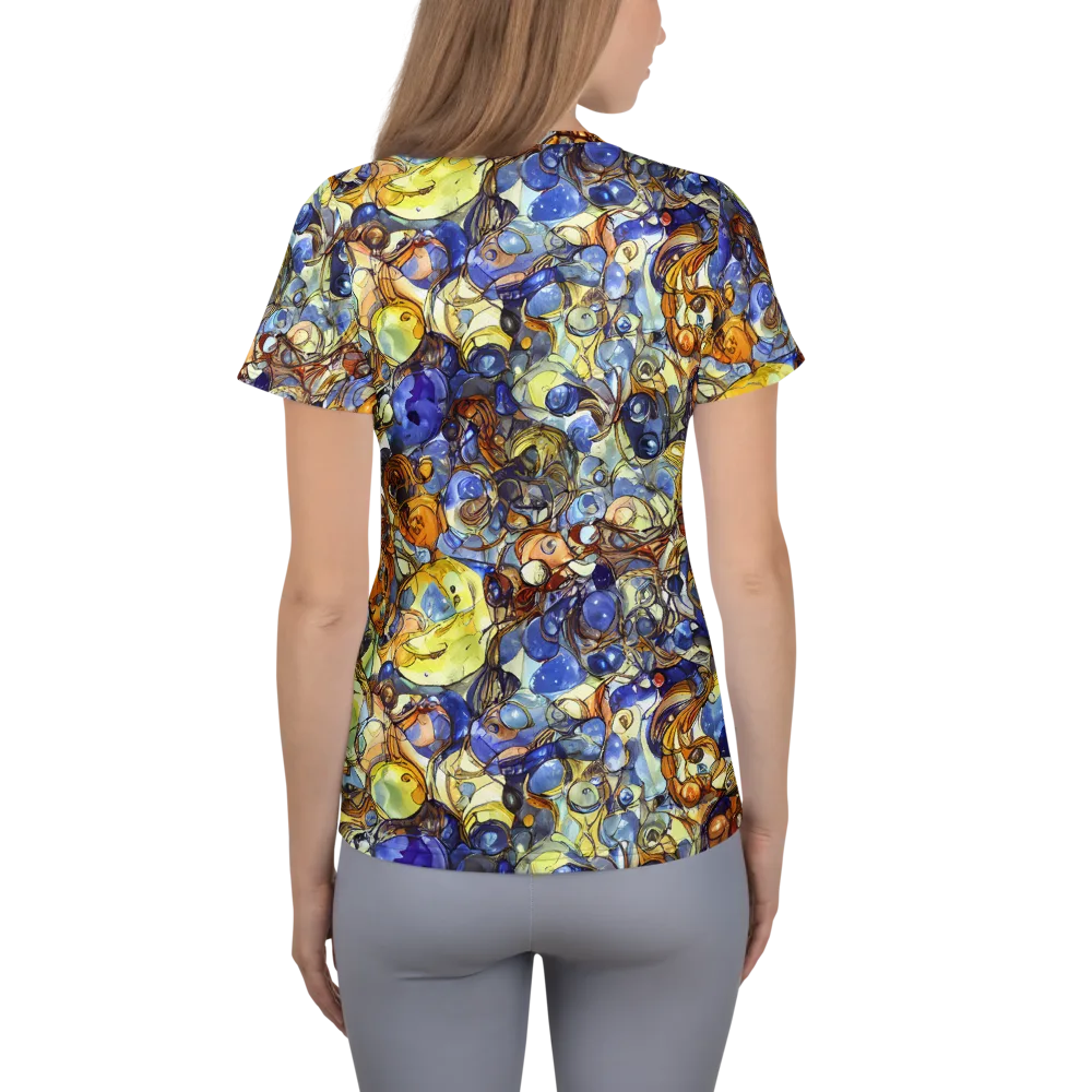 Electric Aquarium on Women's Athletic T-Shirt — Back