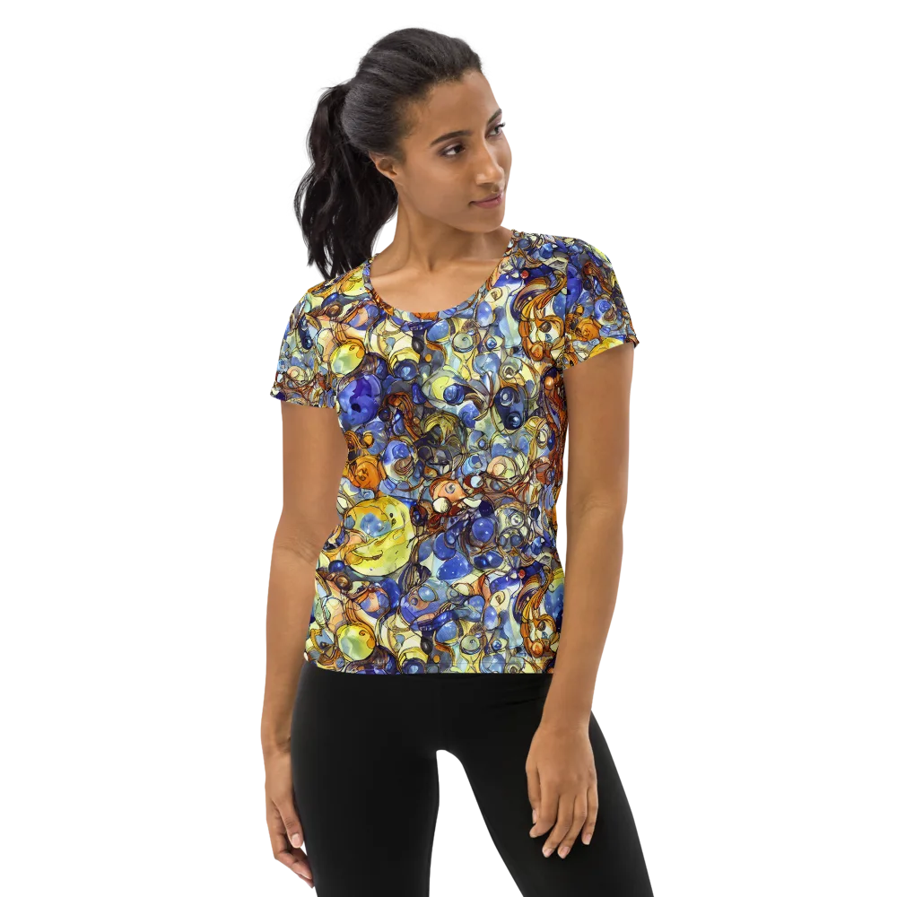 Electric Aquarium on Women's Athletic T-Shirt — Front