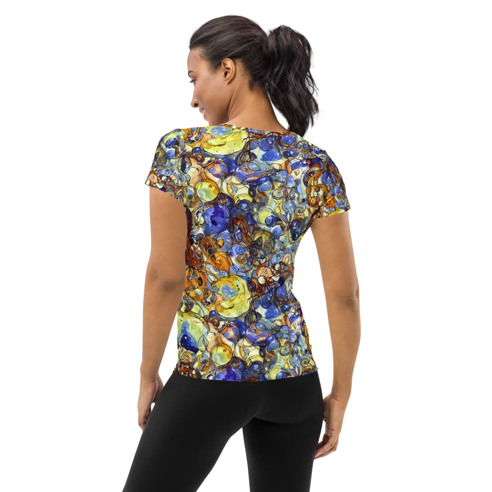Electric Aquarium on Women's Athletic T-Shirt — Back