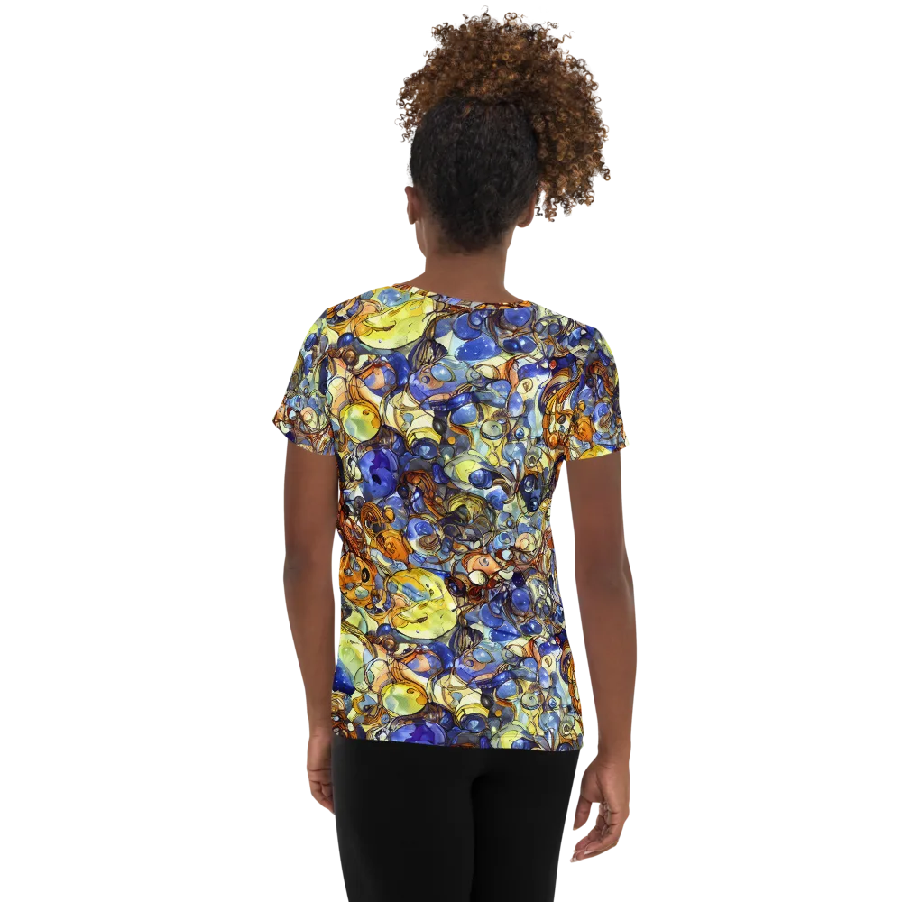 Electric Aquarium on Women's Athletic T-Shirt — Back