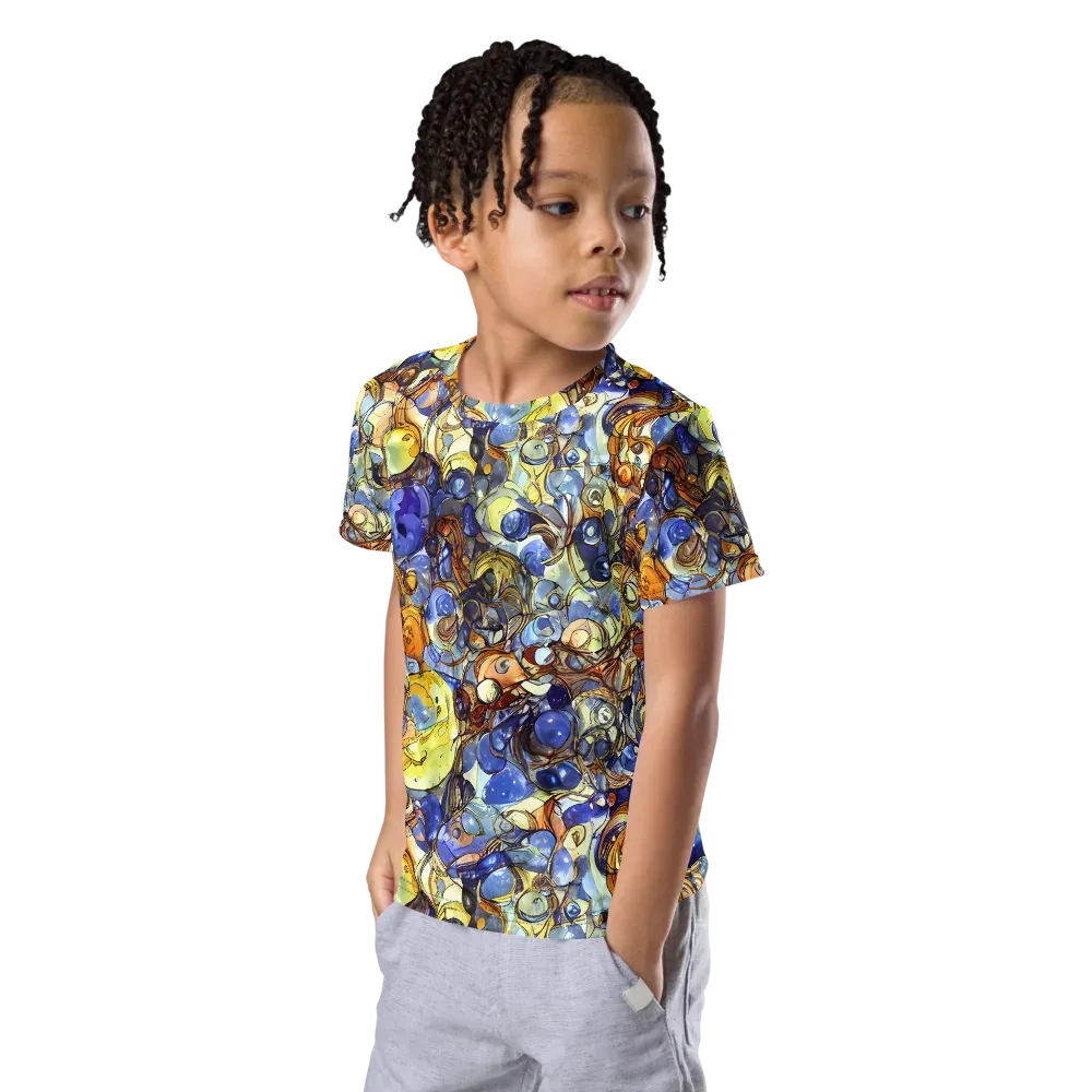 Electric Aquarium on Kids Crew Neck T-Shirt — Left Front