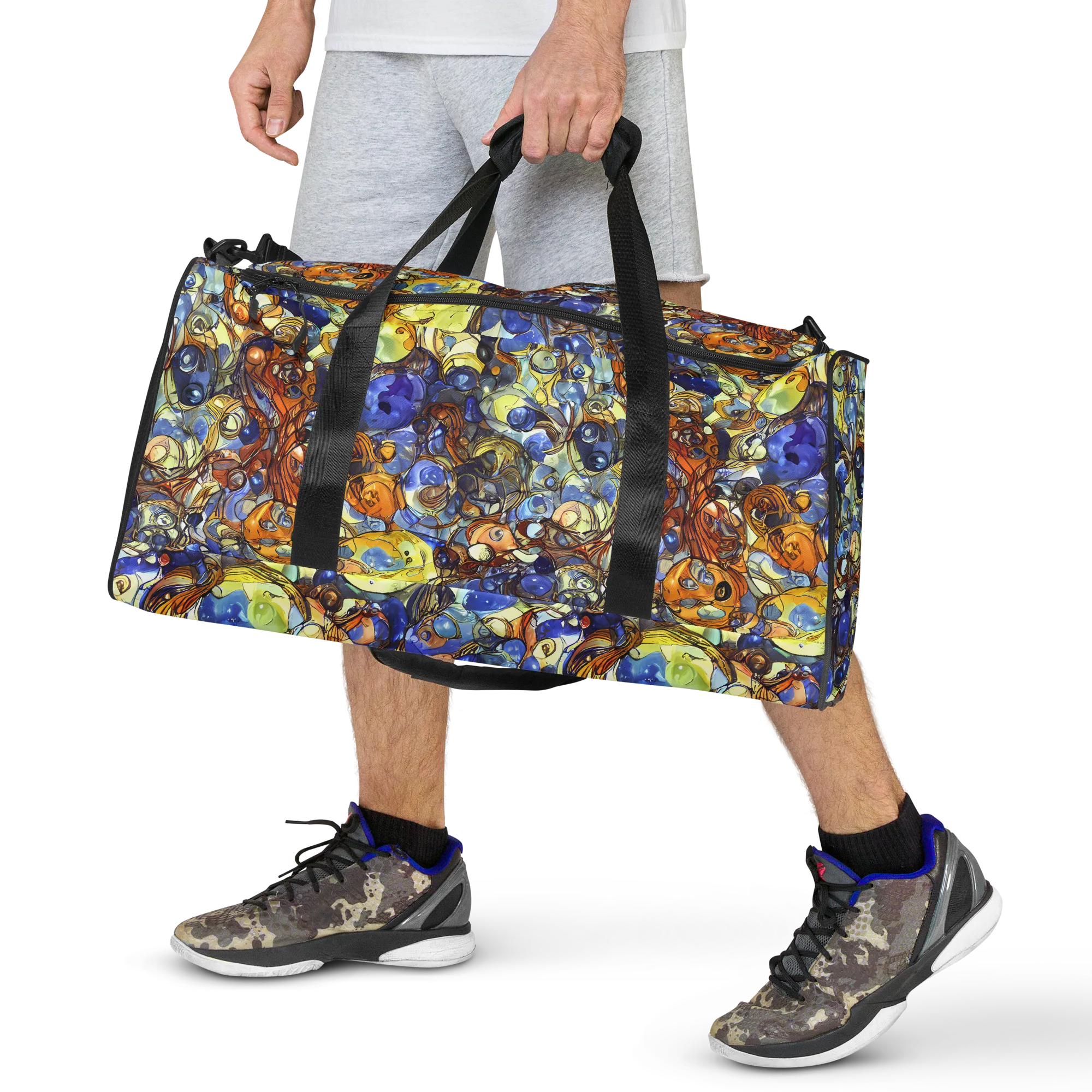 Electric Aquarium on Duffle Bag — Front