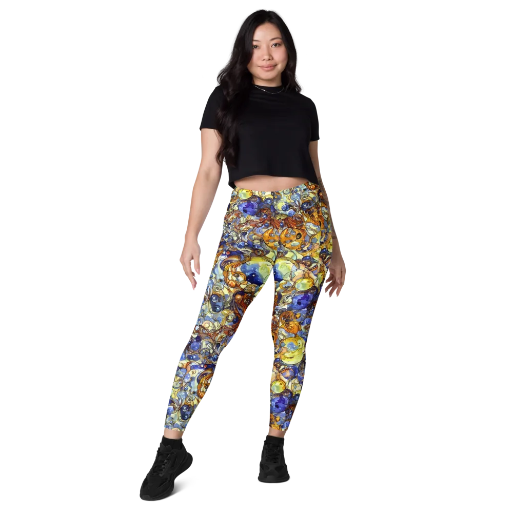 Electric Aquarium on Leggings with Pockets — Front