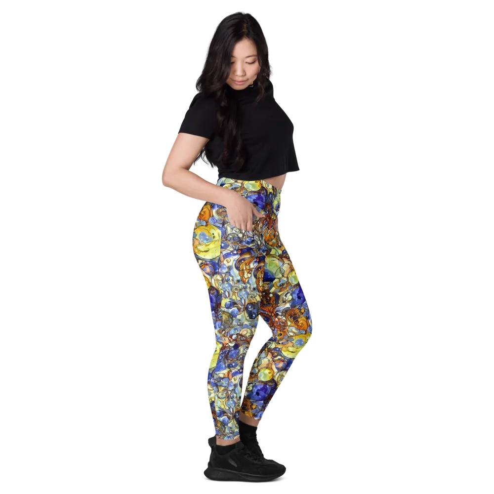 Electric Aquarium on Leggings with Pockets — Right