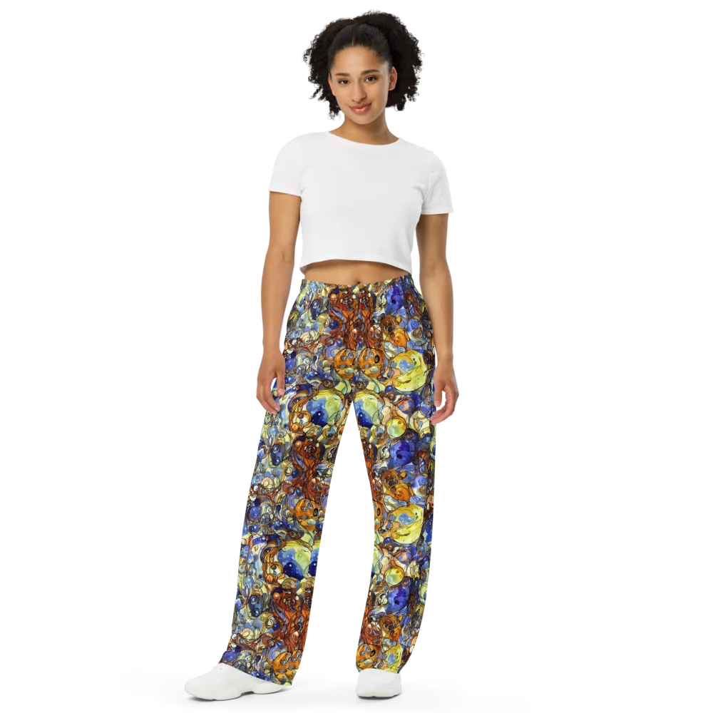 Electric Aquarium on Wide-Leg Pants — Front