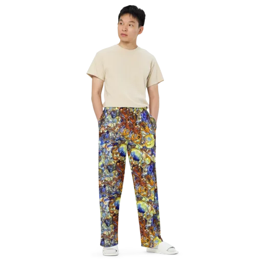 Electric Aquarium on a Wide-Leg Pants