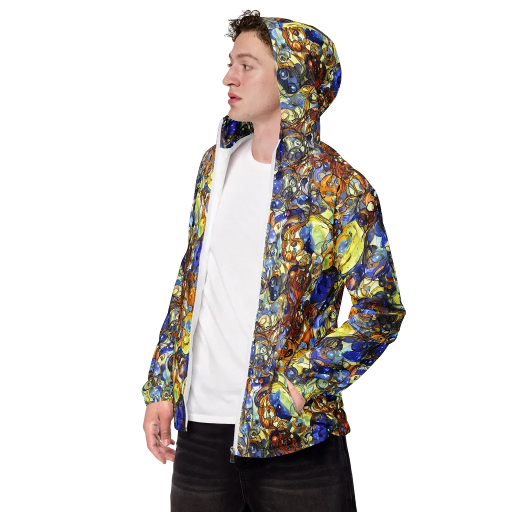Electric Aquarium on Men's Windbreaker — Left Front