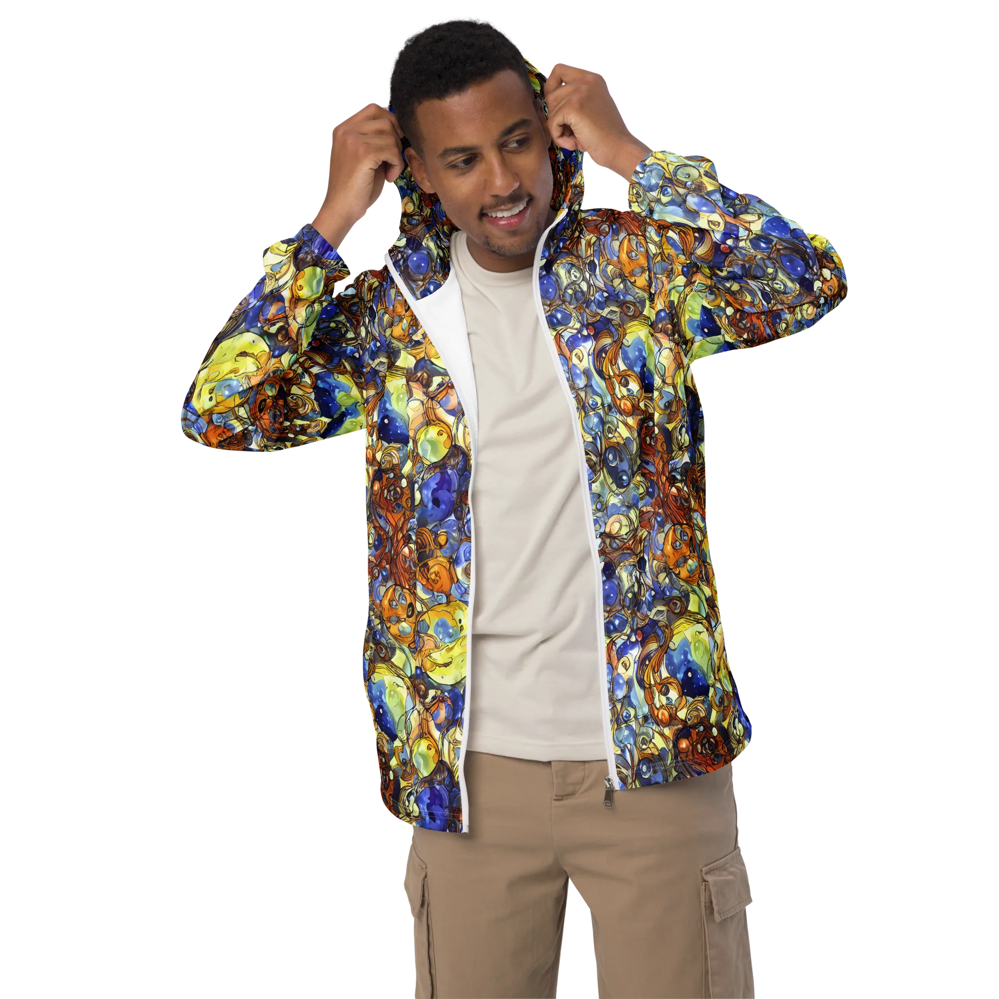 Electric Aquarium on Men's Windbreaker — Front