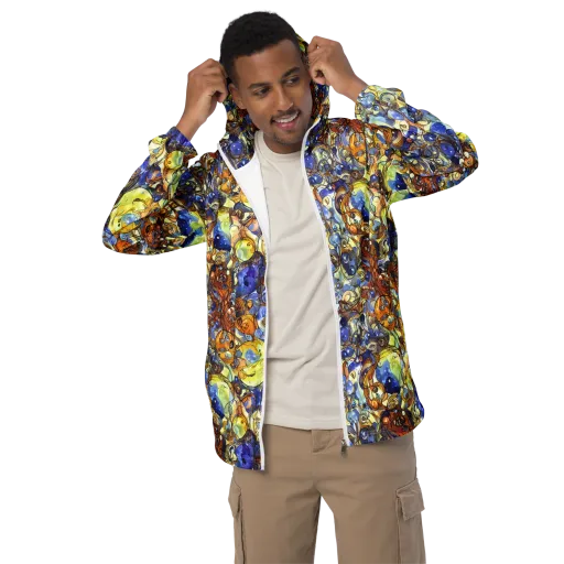 Electric Aquarium on a Men's Windbreaker