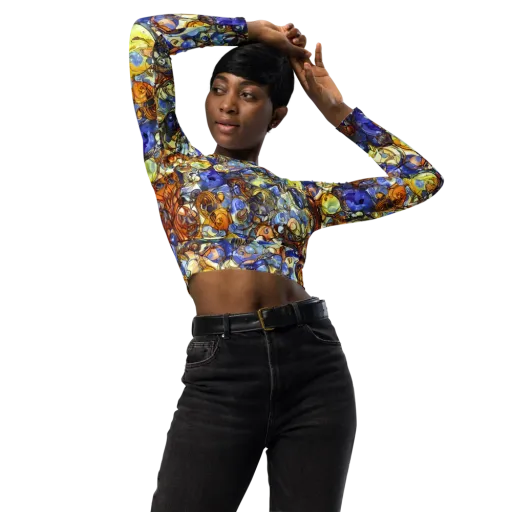 Electric Aquarium on a Long Sleeve Crop Top