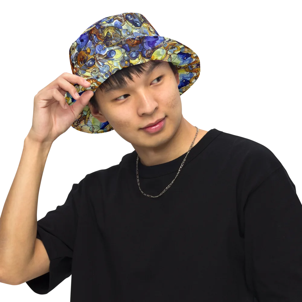 Electric Aquarium on Reversible Bucket Hat — Front Inside