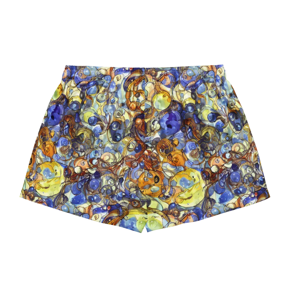 Electric Aquarium on Women's Pajama Shorts — Back