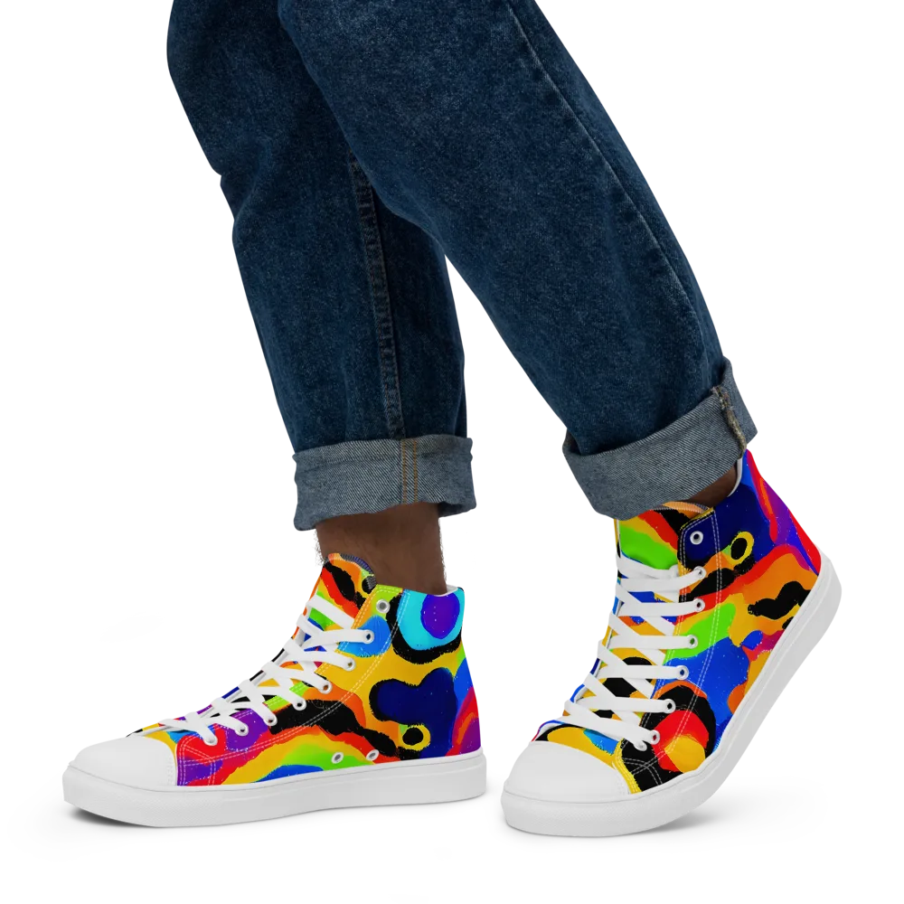 Acid Atelier on Men's High Top Canvas Shoes — Left