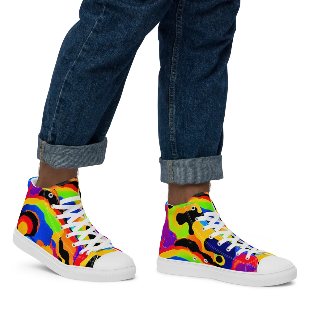 Acid Atelier on Men's High Top Canvas Shoes — Right