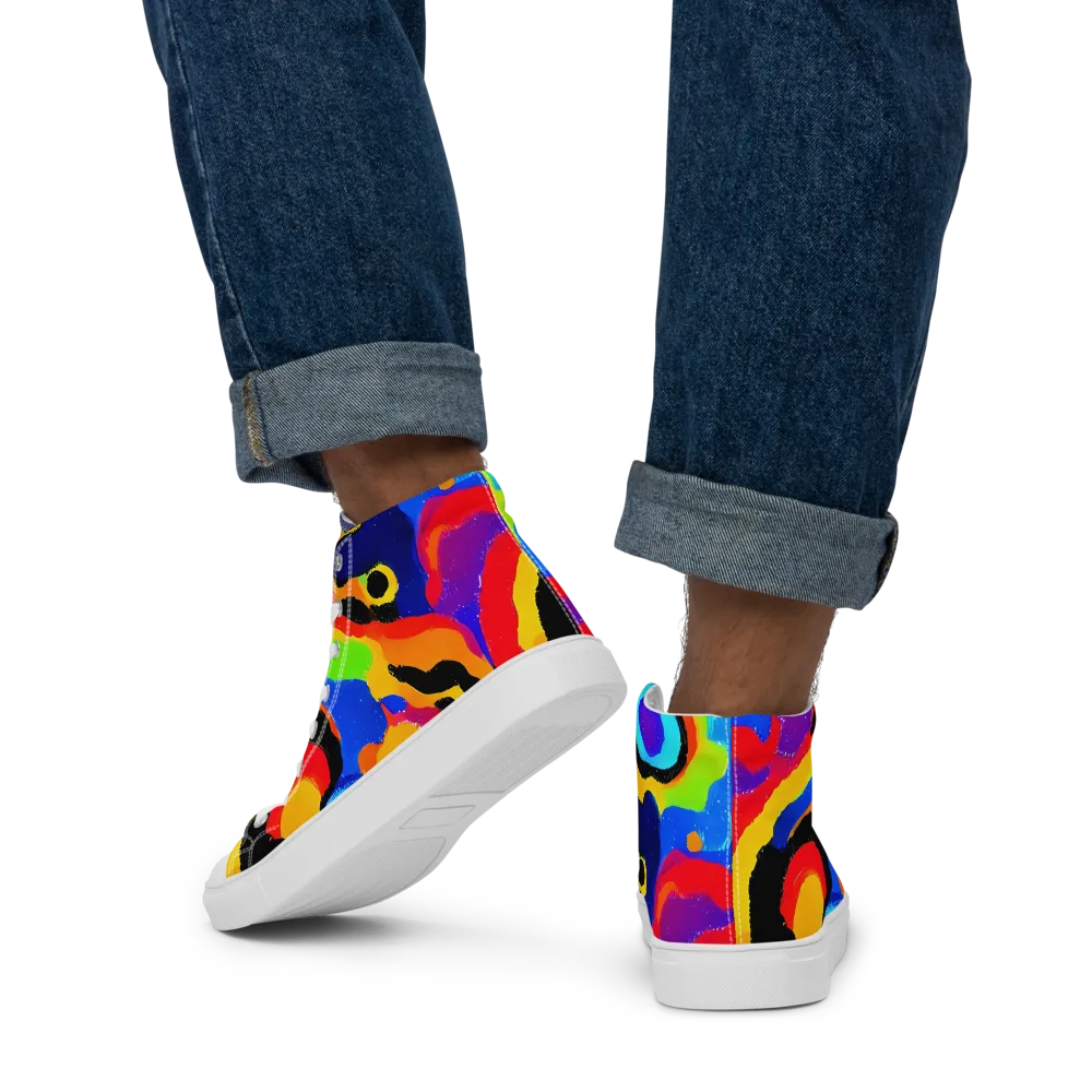 Acid Atelier on Men's High Top Canvas Shoes — Back