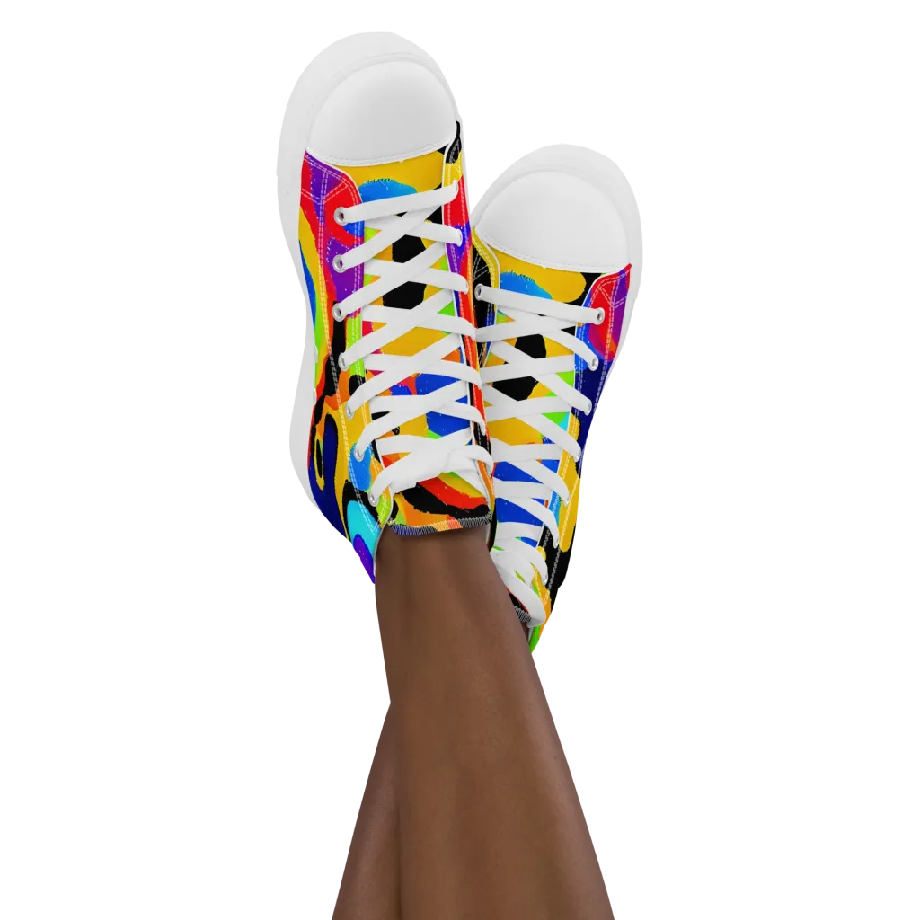 Acid Atelier on Women's High Top Canvas Shoes — Front