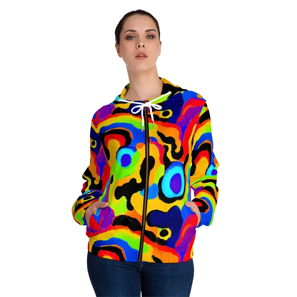 Acid Atelier on Women's Full-Zip Hoodie — Front On Person