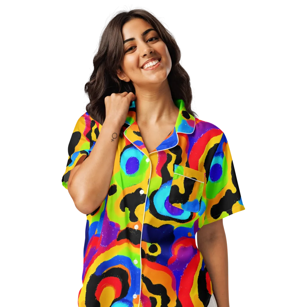 Acid Atelier on Women's Short Sleeve Pajama Top — Front