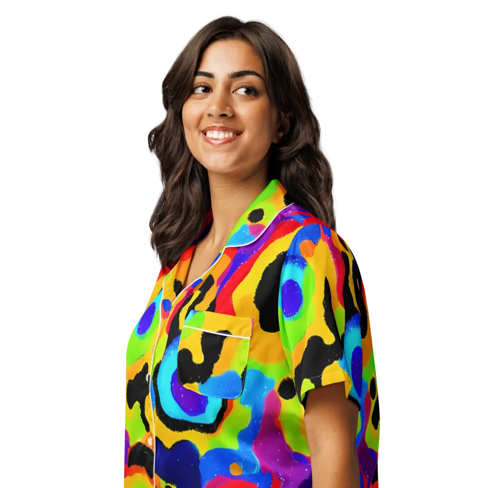 Acid Atelier on Women's Short Sleeve Pajama Top — Left Front