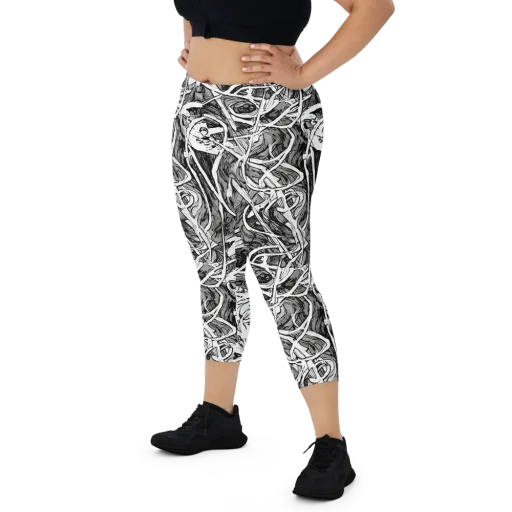 Inkstorm Flow on a Capri Leggings