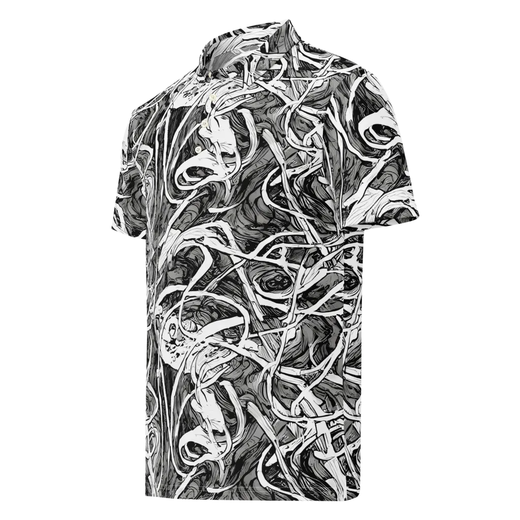 Inkstorm Flow on Men's Slim Fit Polo Shirt — Left Front