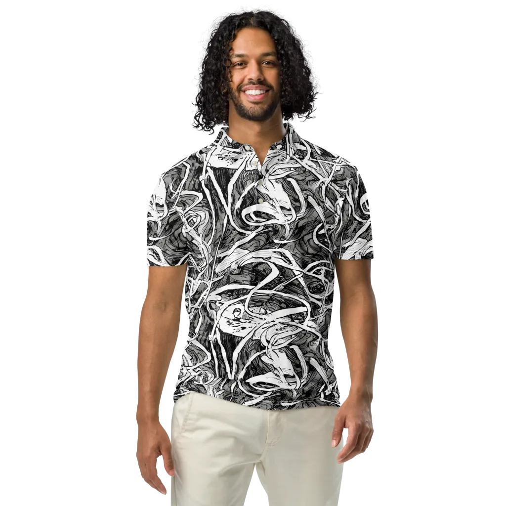 Inkstorm Flow on Men's Slim Fit Polo Shirt — Front
