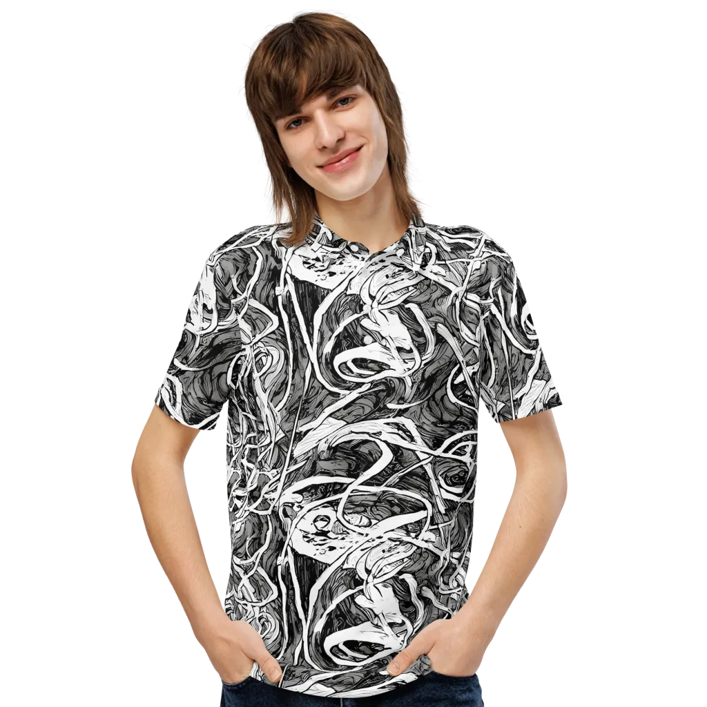 Inkstorm Flow on Men's Slim Fit Polo Shirt — Front
