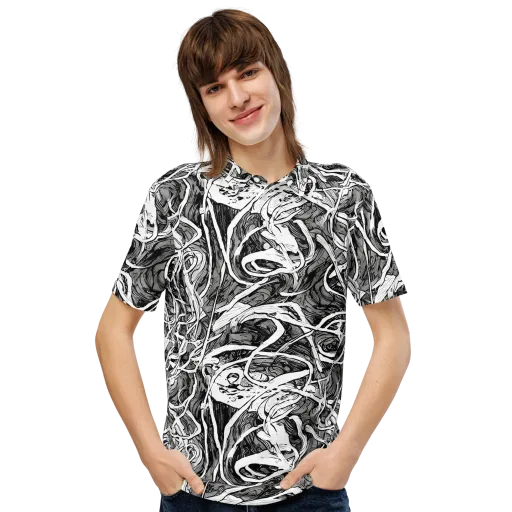 Inkstorm Flow on a Men's Slim Fit Polo Shirt