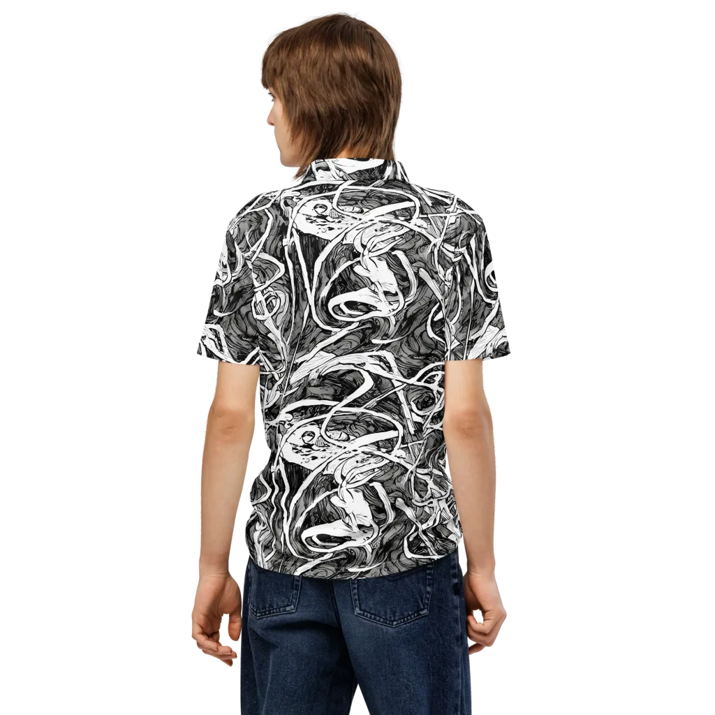 Inkstorm Flow on Men's Slim Fit Polo Shirt — Back