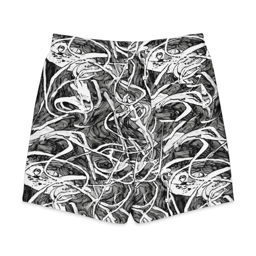 Inkstorm Flow on Men's Board Shorts — Back