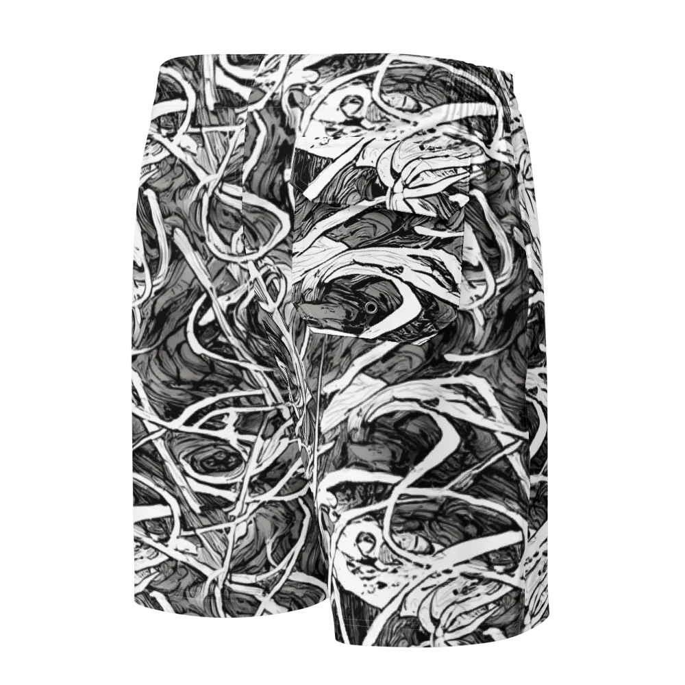 Inkstorm Flow on Men's Board Shorts — Back