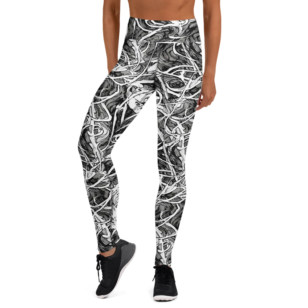 Inkstorm Flow on Yoga Leggings — Front