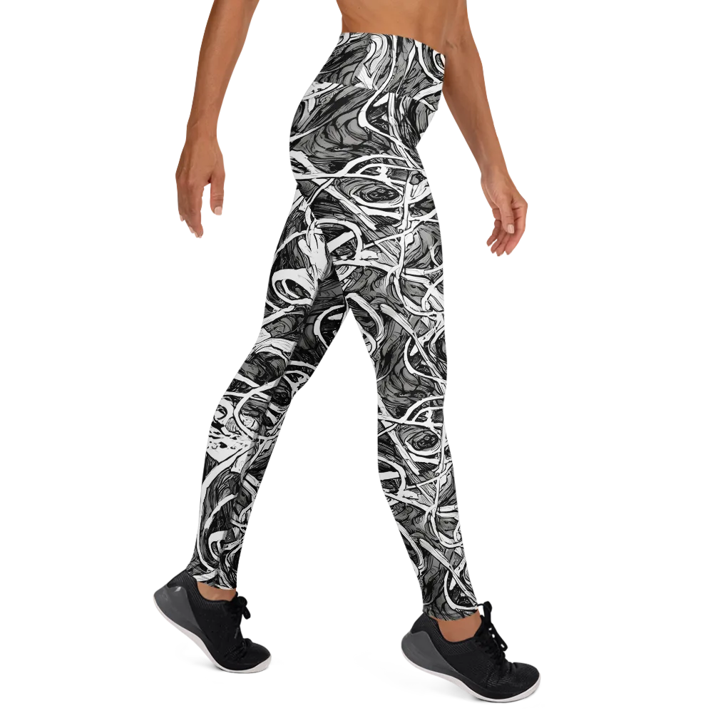 Inkstorm Flow on Yoga Leggings — Right