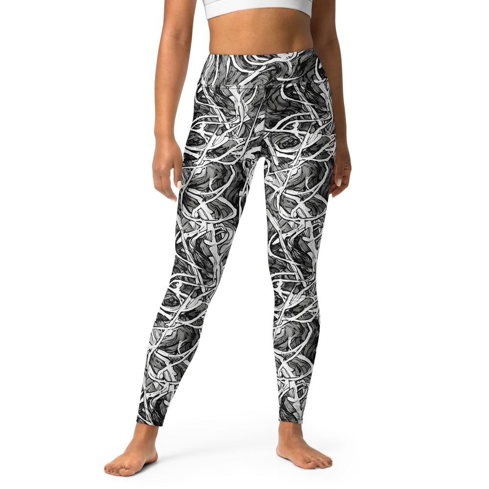 Inkstorm Flow on Yoga Leggings — Front