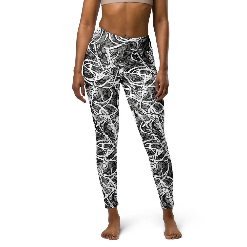 Inkstorm Flow on Yoga Leggings — Front