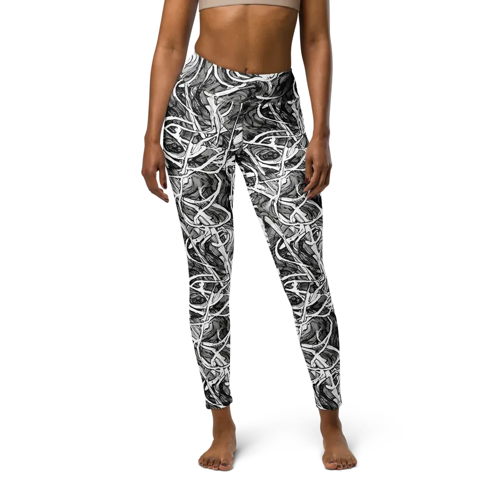 Inkstorm Flow on Yoga Leggings — Front