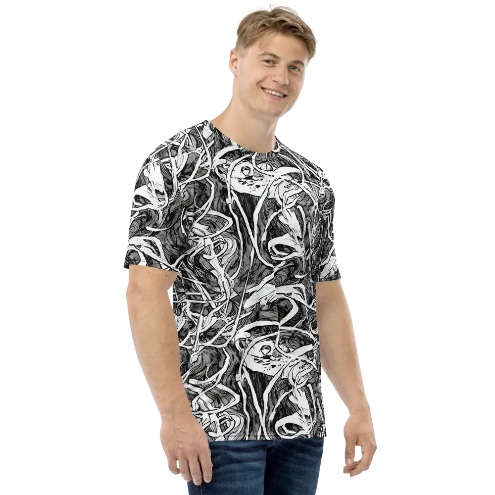Inkstorm Flow on Men's Crew Neck T-Shirt — Right