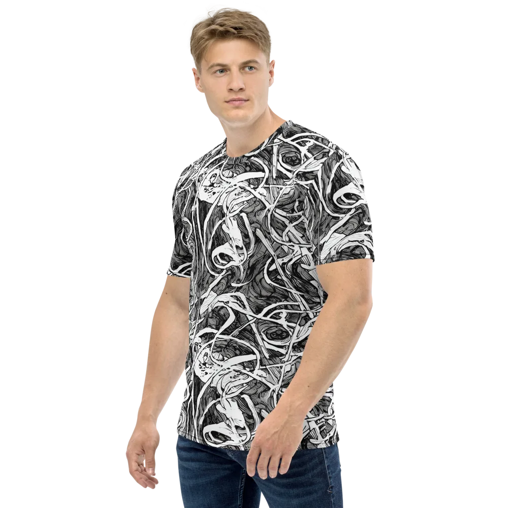 Inkstorm Flow on Men's Crew Neck T-Shirt — Left