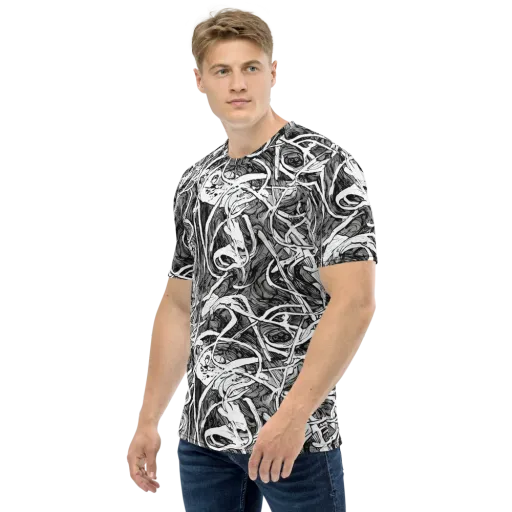 Inkstorm Flow on a Men's Crew Neck T-Shirt