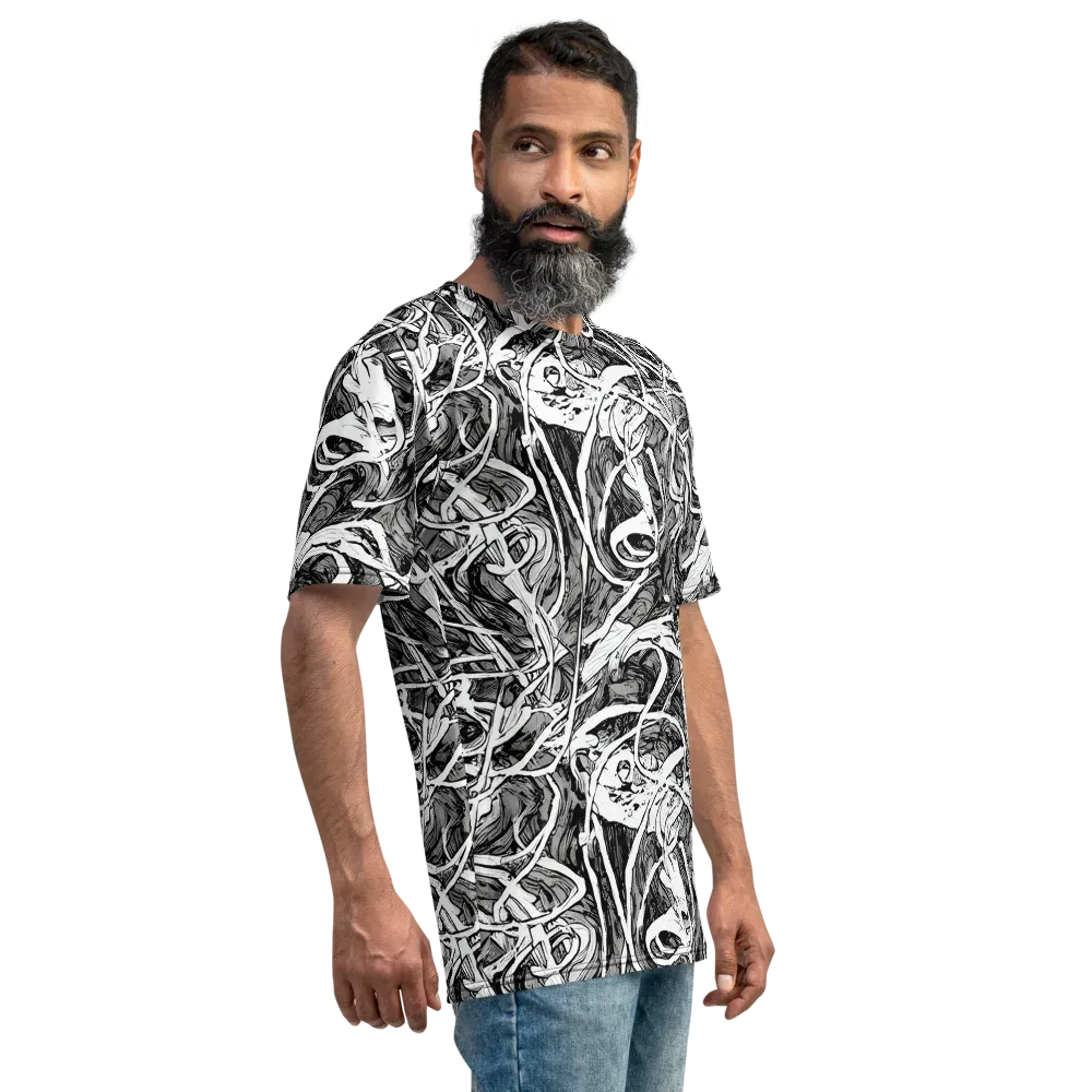 Inkstorm Flow on Men's Crew Neck T-Shirt — Right
