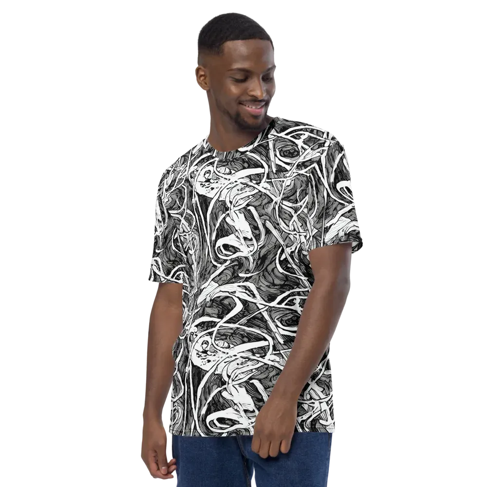 Inkstorm Flow on Men's Crew Neck T-Shirt — Left