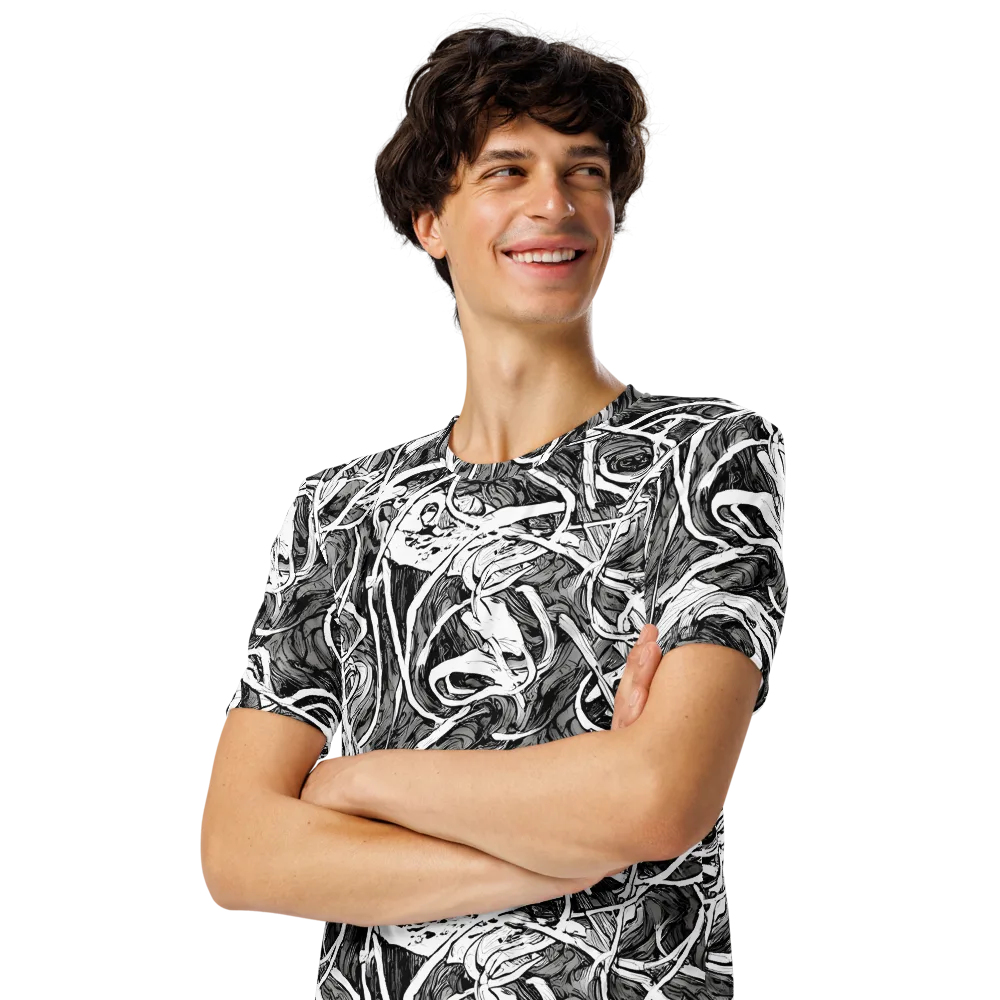 Inkstorm Flow on Men's Crew Neck T-Shirt — Left Front