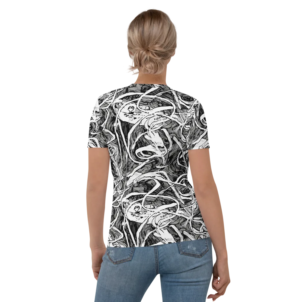 Inkstorm Flow on Women's Crew Neck T-Shirt — Back