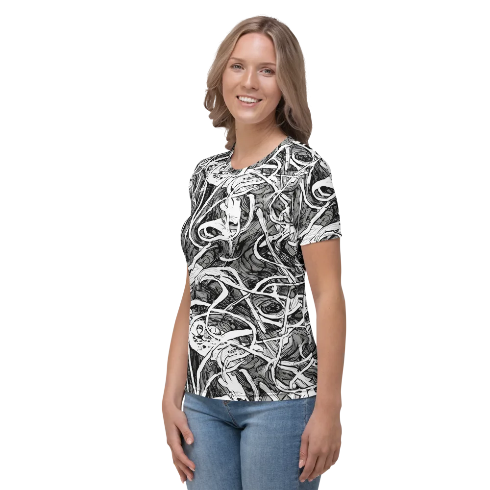 Inkstorm Flow on Women's Crew Neck T-Shirt — Left