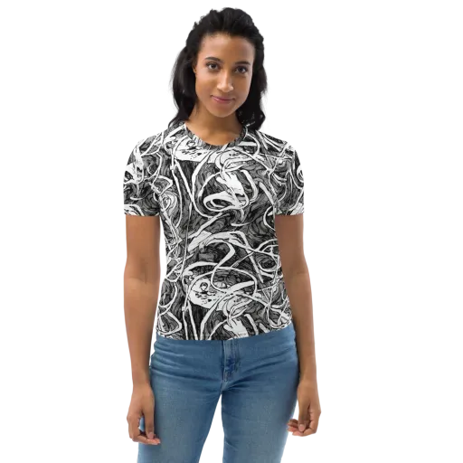 Inkstorm Flow on a Women's Crew Neck T-Shirt