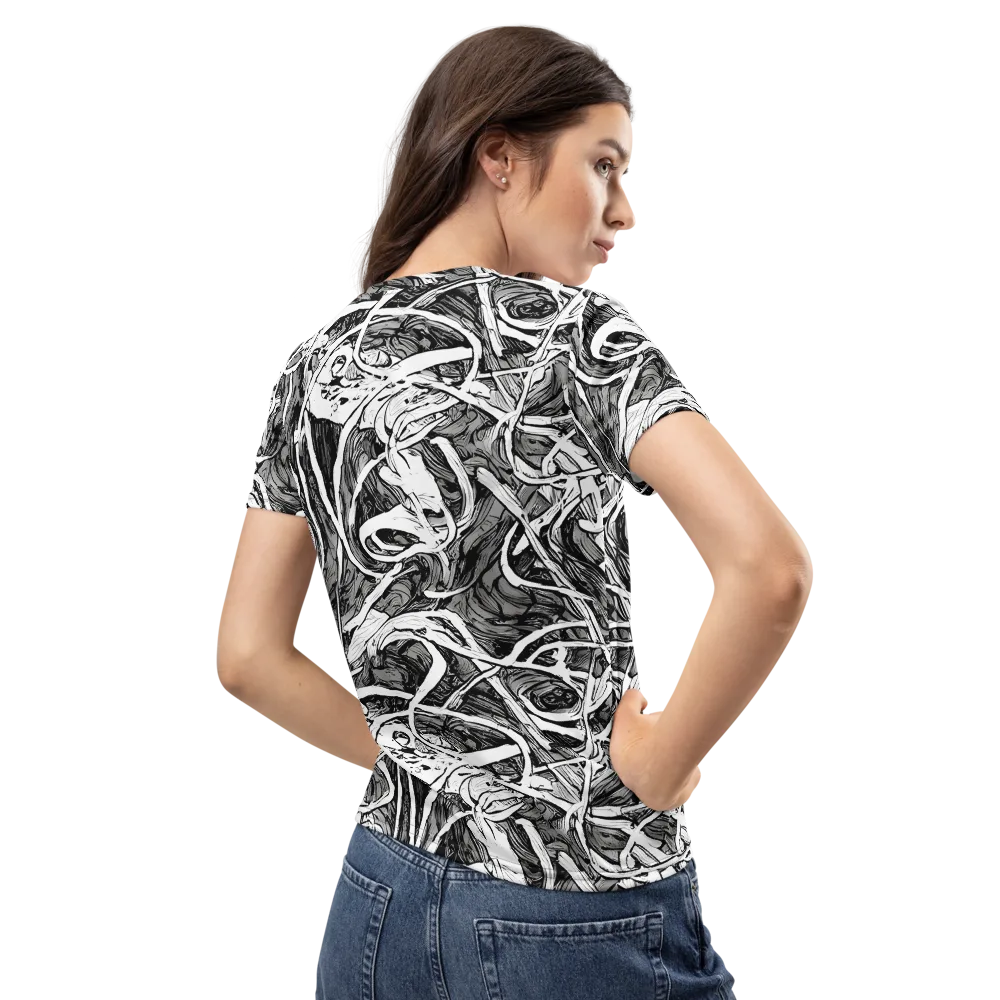Inkstorm Flow on Women's Crew Neck T-Shirt — Back