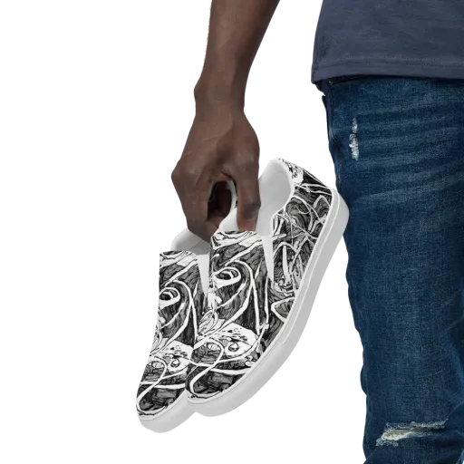 Inkstorm Flow on a Men's Slip-On Canvas Shoes