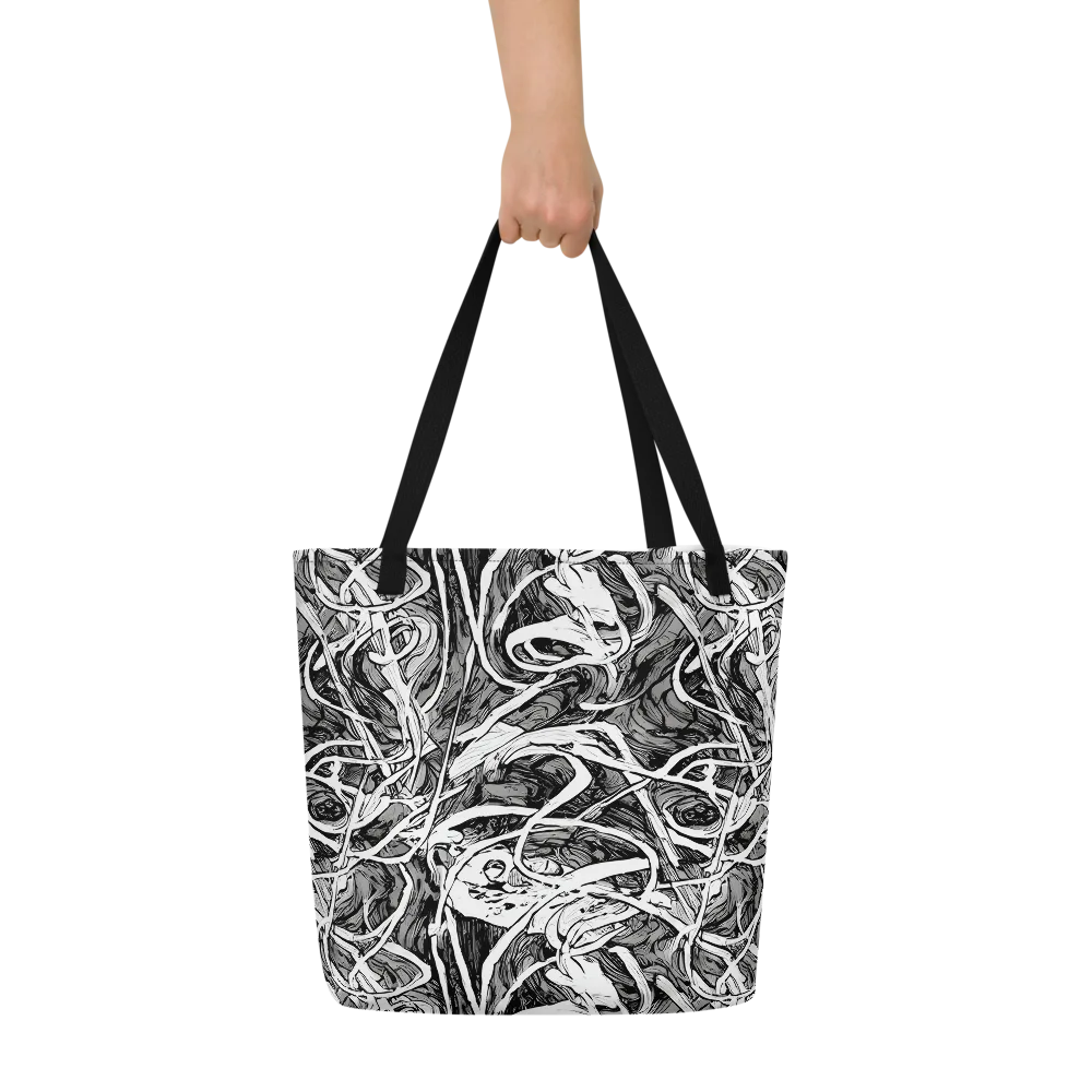Inkstorm Flow on Large Tote Bag W/ Pocket — Front