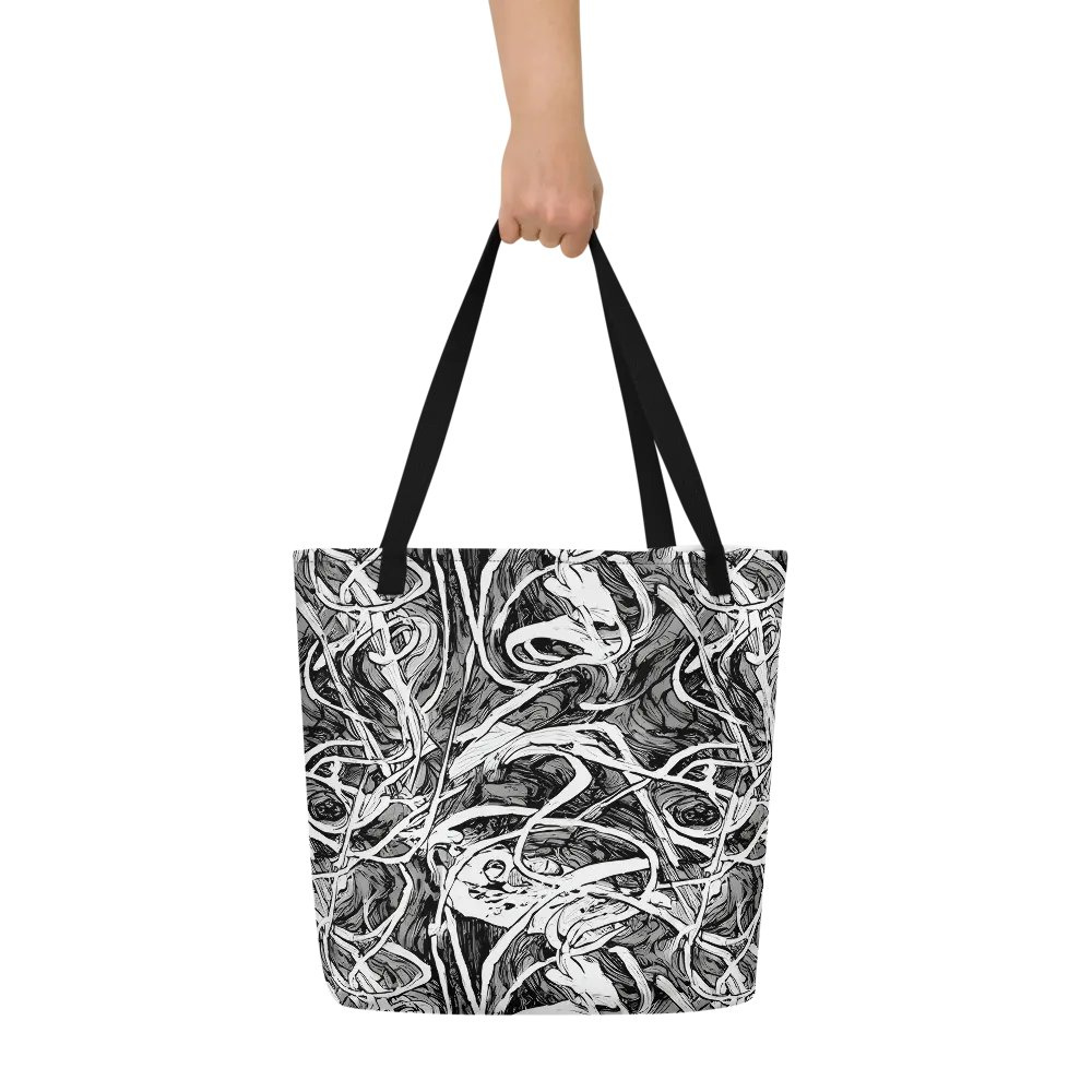 Inkstorm Flow on Large Tote Bag W/ Pocket — Front