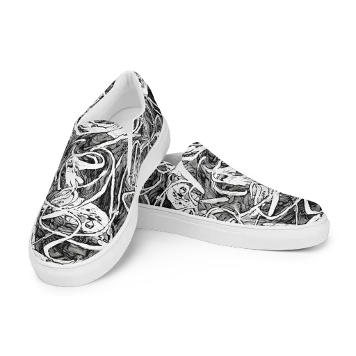 Inkstorm Flow on a Women's Slip-On Canvas Shoes